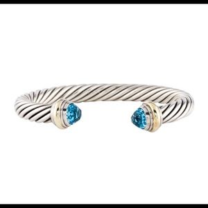 DAVID YURMAN blue topaz 14k gold bracelet